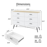 6 Drawer Dresser for Bedroom with Deep Drawers