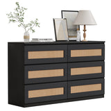 6 Drawer Dresser for Bedroom, Modern Wide Chest of Drawers
