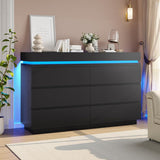 6 Drawer Dresser with Sliding Desktop Chest of Drawers Bedroom