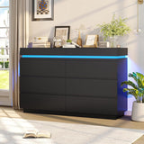 6 Drawer Dresser with Sliding Desktop Chest of Drawers Bedroom