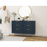 6 Drawer Dresser, Dresser with Metal Handles, Storage Chest of Drawer, Wide Dresser Drawer Organizers with Carving Design