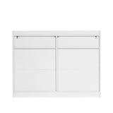 6 Drawer White Dresser with LED Lights, Modern Dressers & Chests