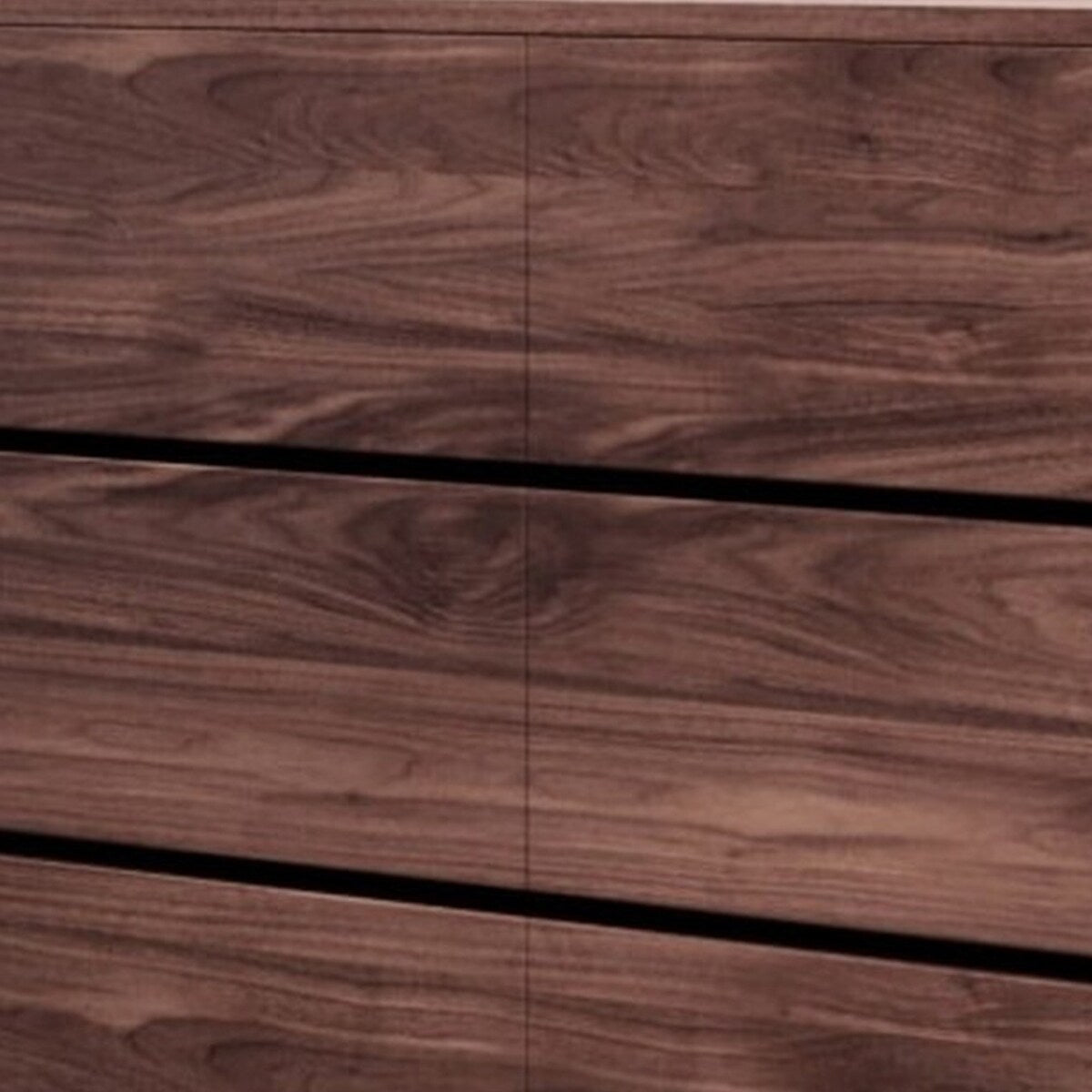 6 Drawer Wooden Dresser with Wood Grain Details, Walnut Brown