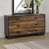 Wooden 6-Drawers Dresser, Drawer Closet in Walnut