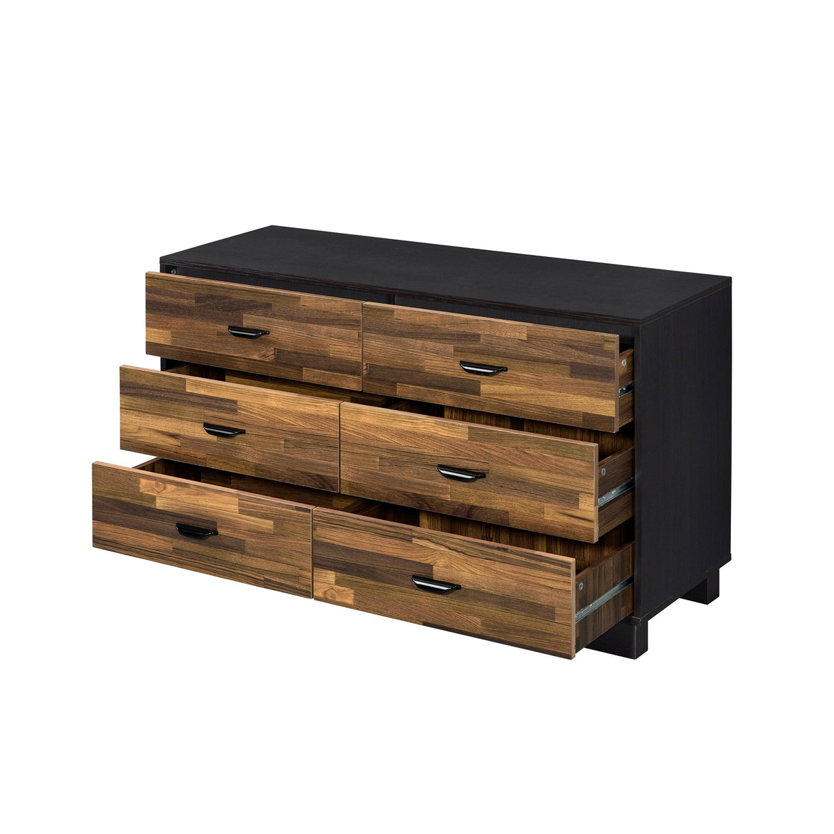 Wooden 6-Drawers Dresser, Drawer Closet in Walnut