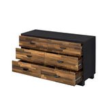 Wooden 6-Drawers Dresser, Drawer Closet in Walnut