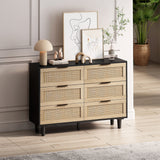 6-Drawers Rattan Storage Cabinet Rattan Drawer