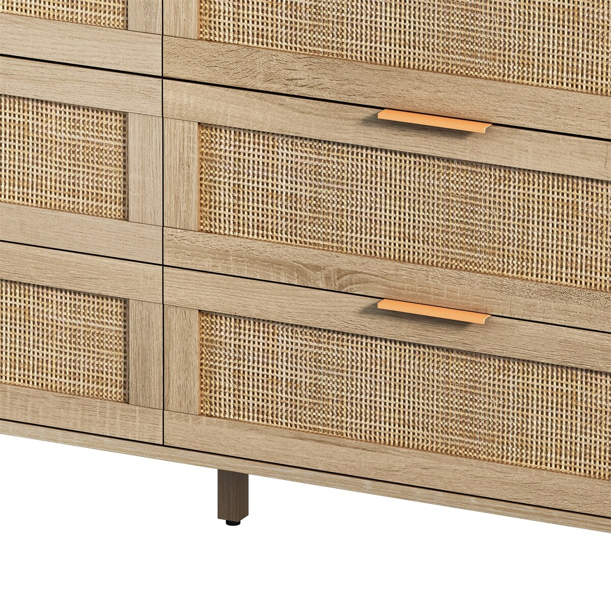 6-Drawers Rattan Storage Cabinet with Rattan Drawer