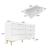 6 Drawers Storage Dresser Mid Century Chest of Drawer Sideboard