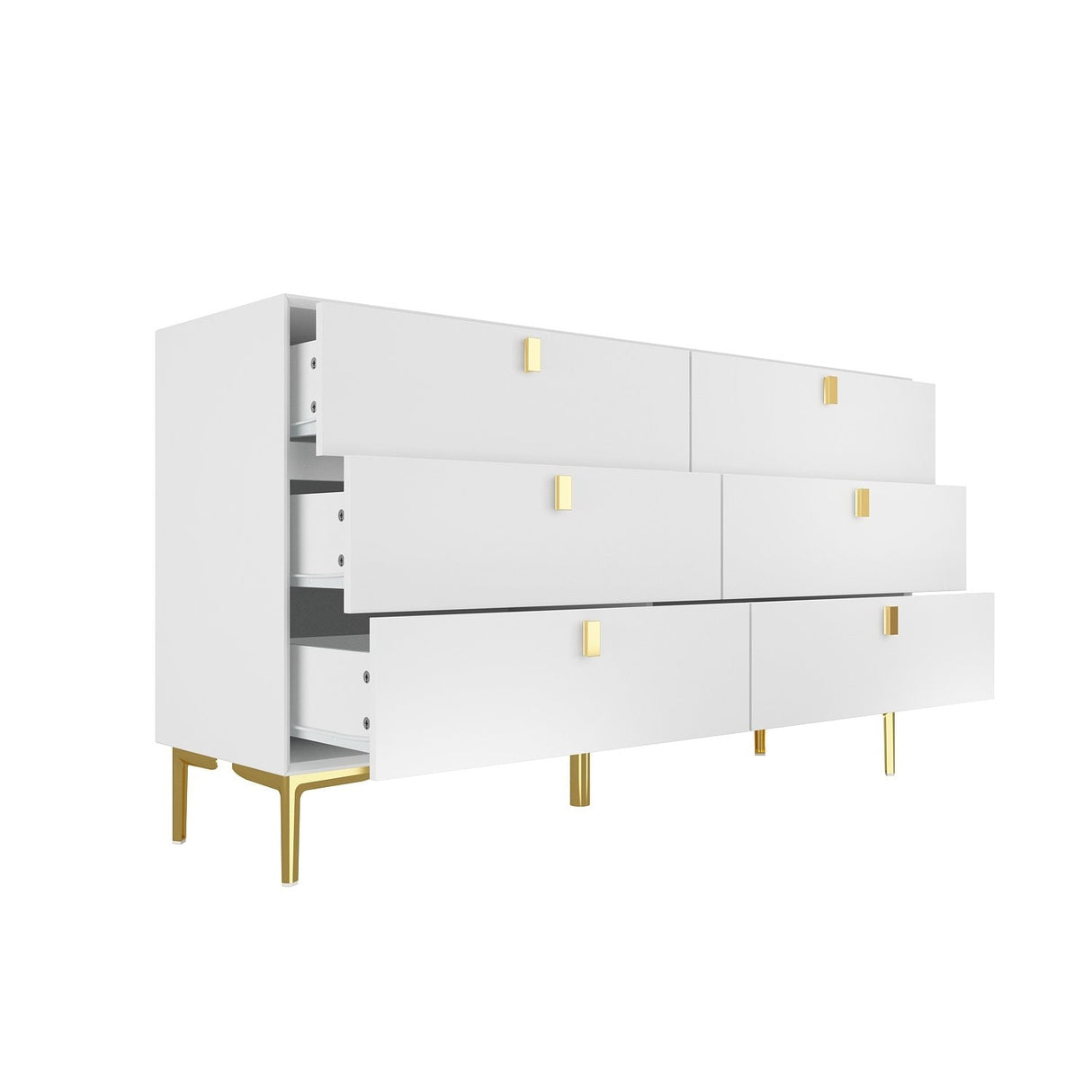 6 Drawers Storage Dresser Mid Century Chest of Drawer Sideboard
