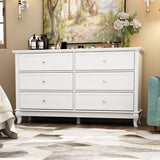 6 Drawes Dresser Organizer Chest Bedroom Livingroom(White/Black)