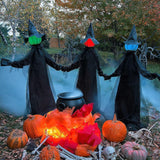 6 FT Set of 3 Light Up Halloween Witch Decorations for Outdoor Yard House Decor