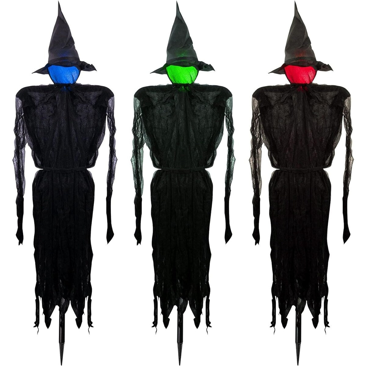 6 FT Set of 3 Light Up Halloween Witch Decorations for Outdoor Yard House Decor