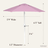 6 Ft Outdoor Patio Umbrella, Easy Open/Close Crank and Push Button Tilt Adjustment, Market Umbrellas