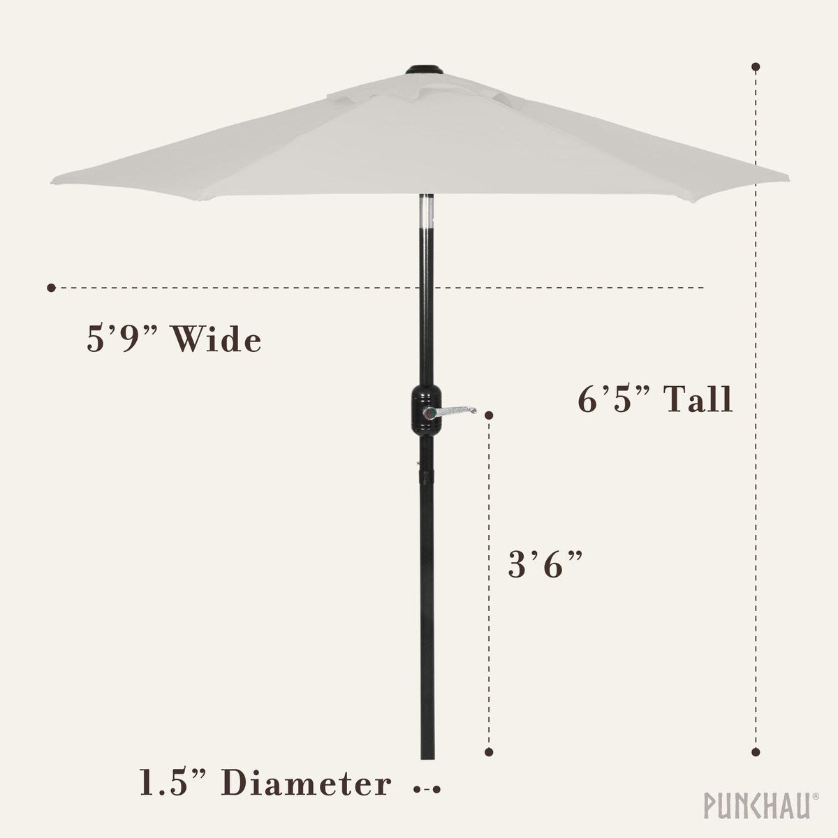 6 Ft Outdoor Patio Umbrella, Easy Open/Close Crank and Push Button Tilt Adjustment, Market Umbrellas