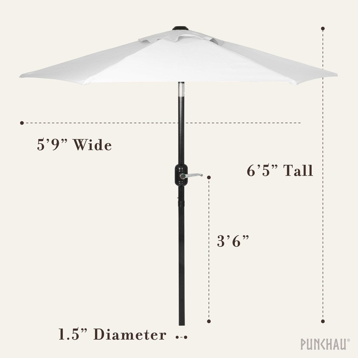 6 Ft Outdoor Patio Umbrella, Easy Open/Close Crank and Push Button Tilt Adjustment, Market Umbrellas