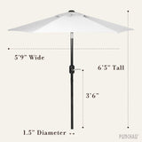 6 Ft Outdoor Patio Umbrella, Easy Open/Close Crank and Push Button Tilt Adjustment, Market Umbrellas