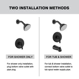 6 Inch Shower Faucet wih Tub Spout Combo in Kitchen