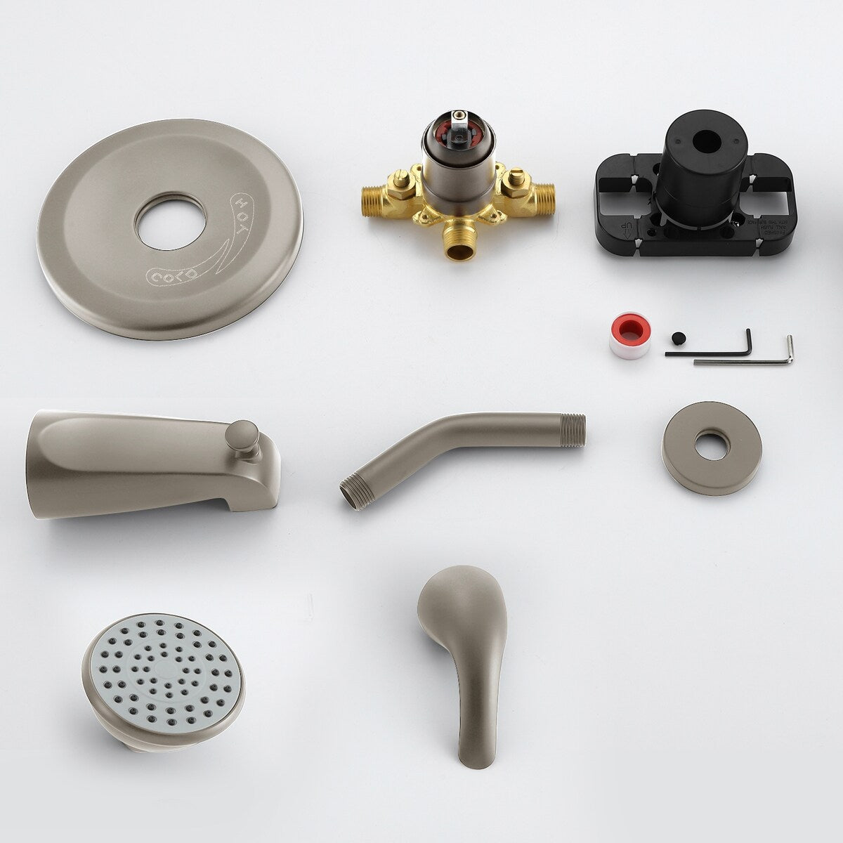 6 Inch Shower Faucet wih Tub Spout Combo in Kitchen