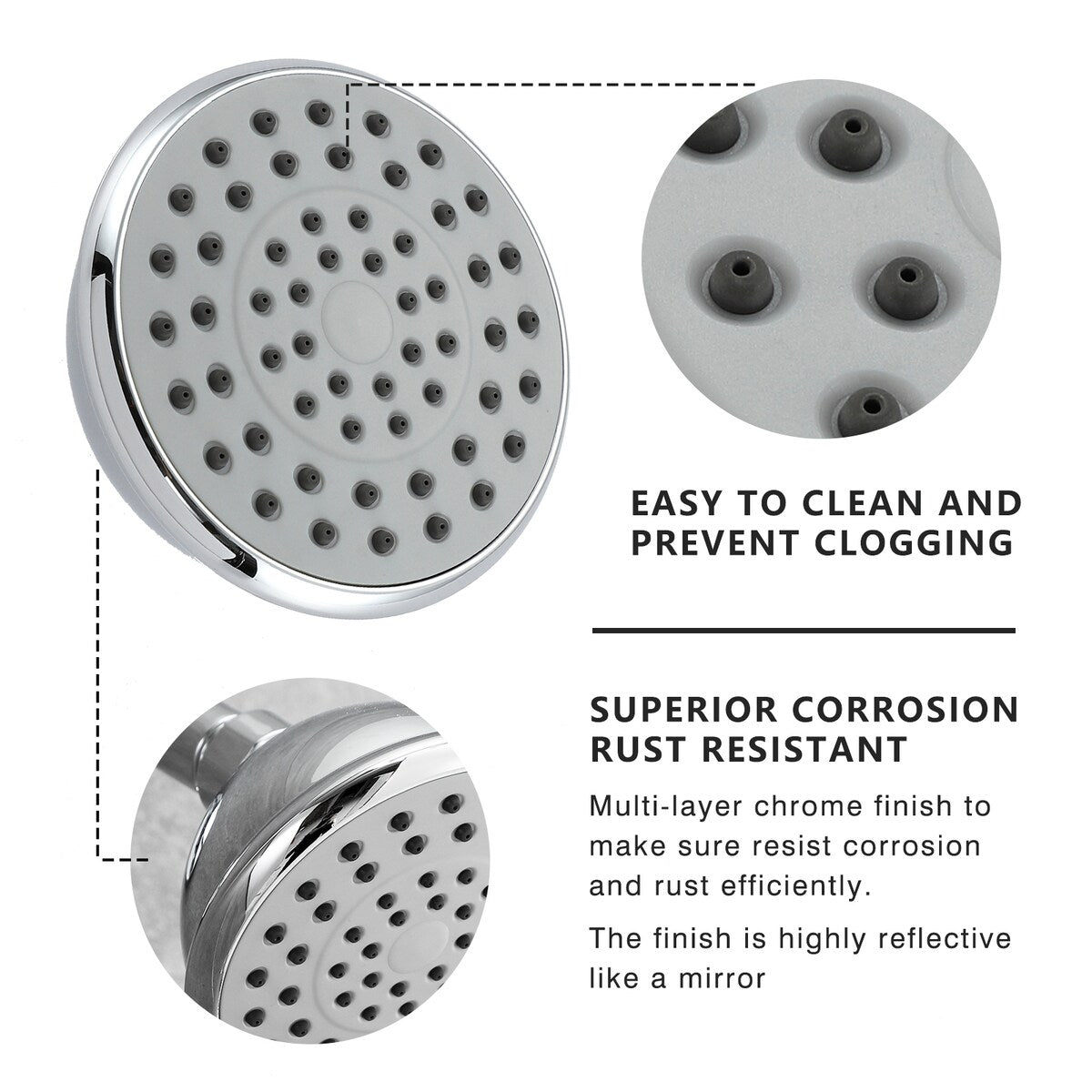 6 Inch Shower Faucet wih Tub Spout Combo in Kitchen