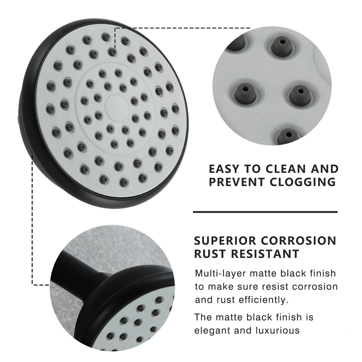 6 Inch Shower Faucet wih Tub Spout Combo in Kitchen