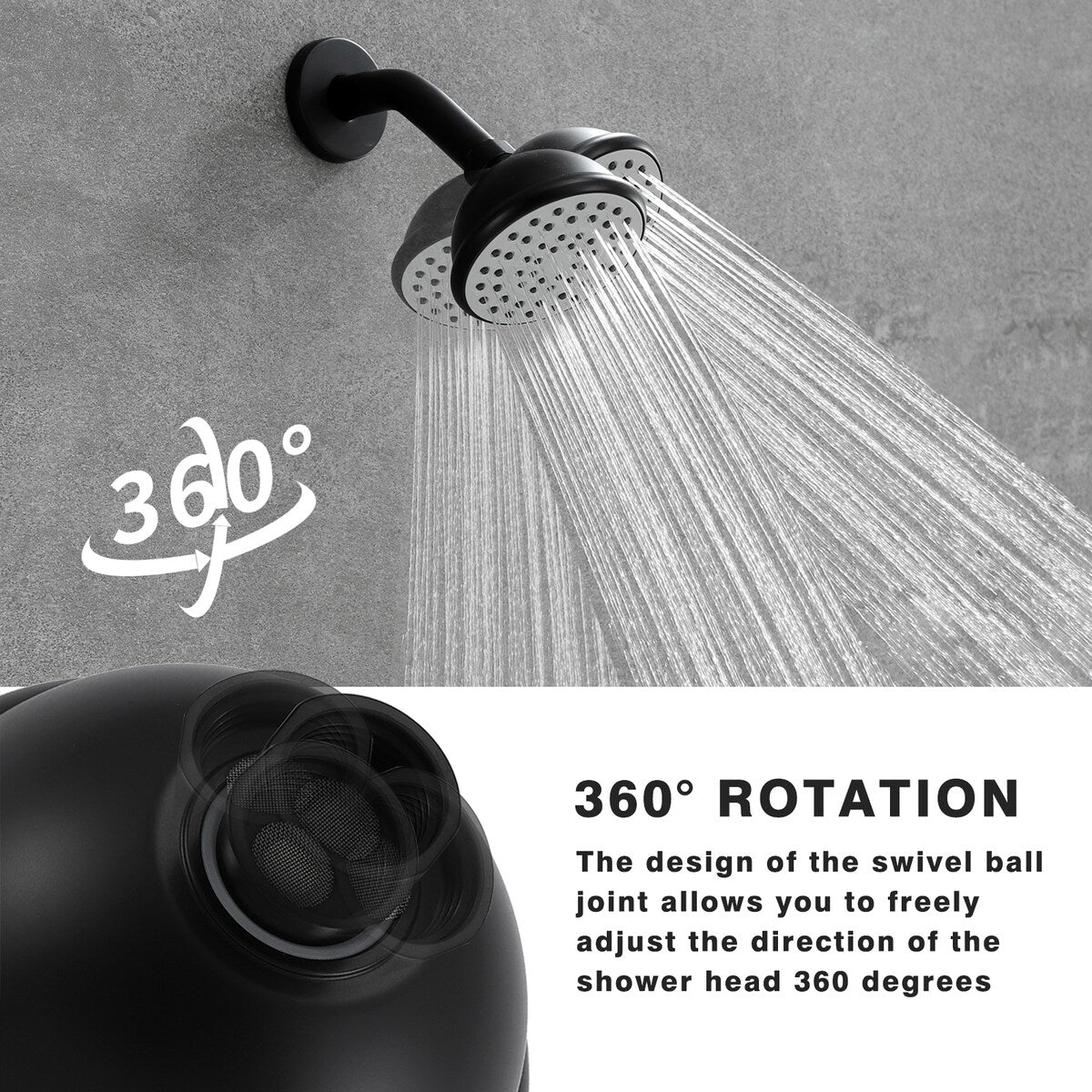 6 Inch Shower Faucet wih Tub Spout Combo in Kitchen