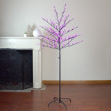 6' LED Lighted Sakura Cherry Blossom Flower Artificial Tree - Pink Lights