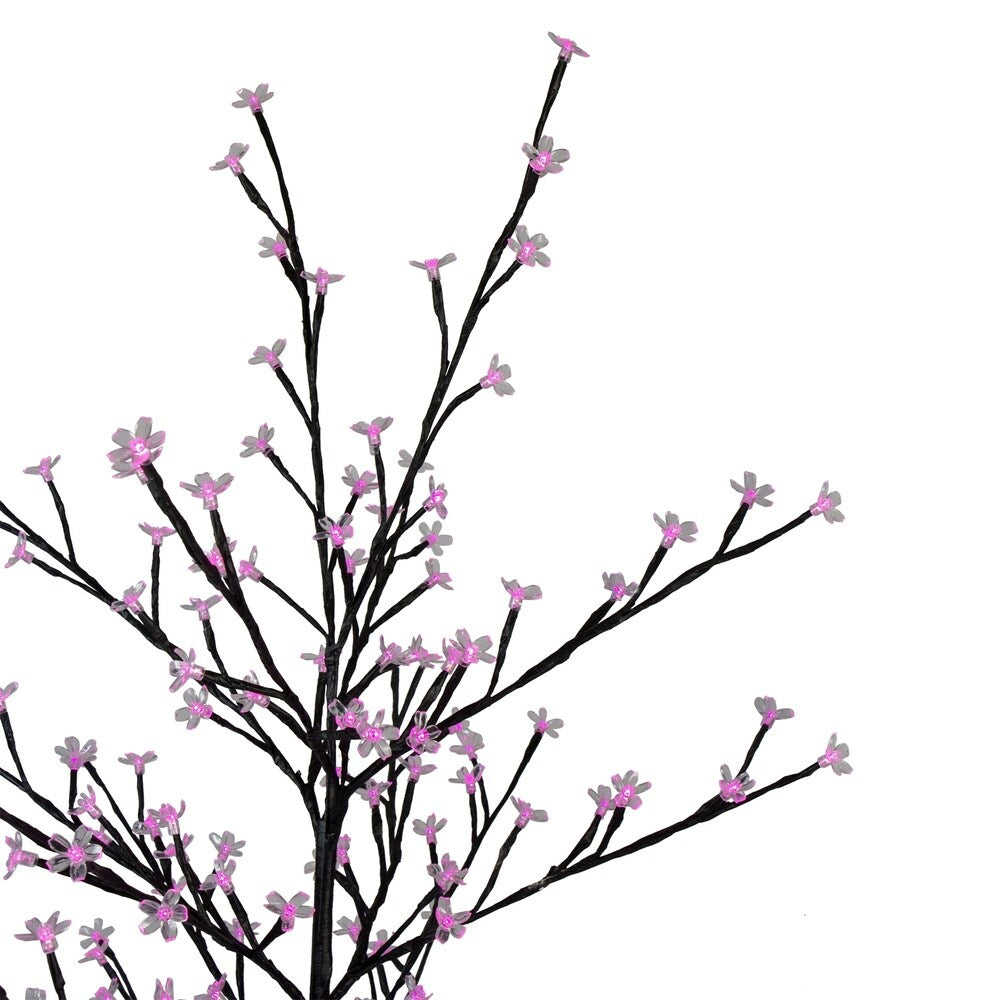 6' LED Lighted Sakura Cherry Blossom Flower Artificial Tree - Pink Lights