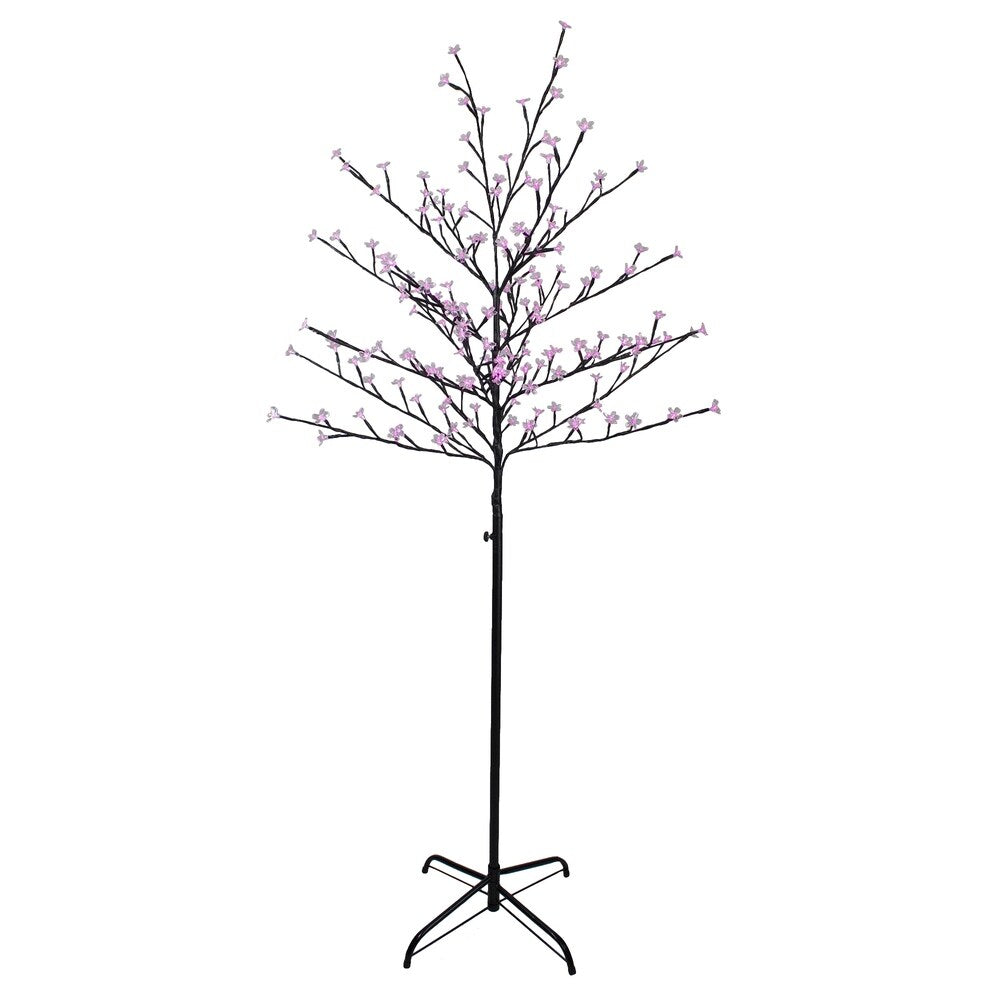 6' LED Lighted Sakura Cherry Blossom Flower Artificial Tree - Pink Lights