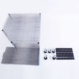 6-Layer Chrome Plated Polygonal Corner Shelf with Wheels Silver