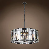 6 Light 26" Grey Iron Glass Chandelier & Led Bulbs - 12.00