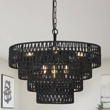6-Light Boho Rattan Chandelier