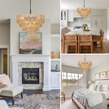 6-Light Boho Rattan Chandelier