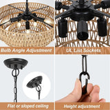 6-Light Boho Rattan Chandelier