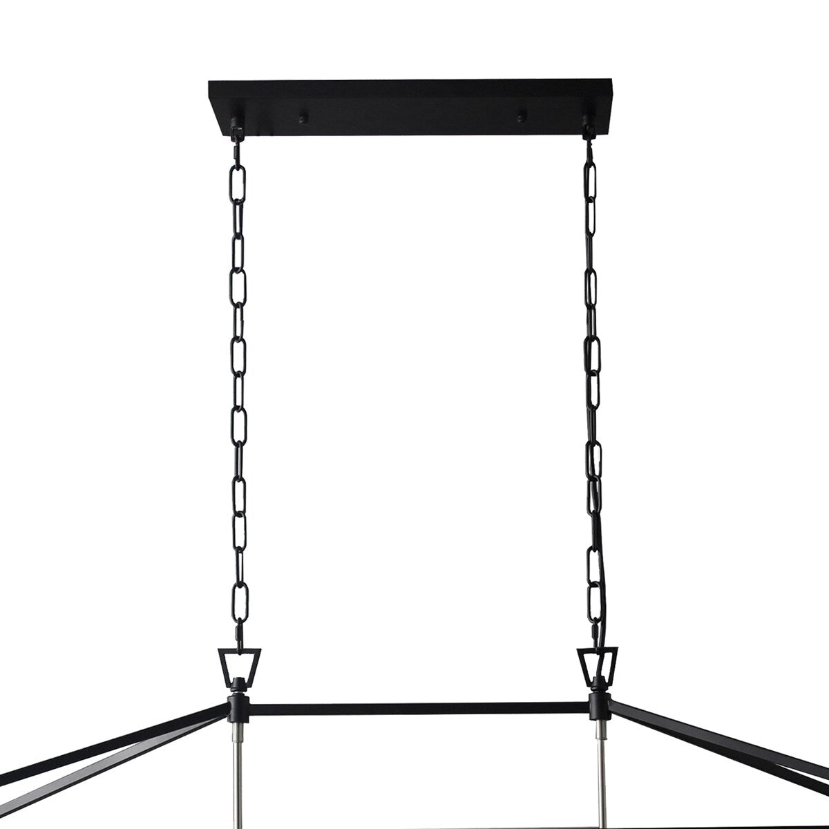 6 Light Caged Chandelier Black finish - 24.8"H x 49"W x 15"D