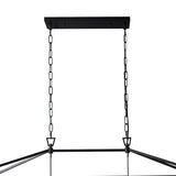 6 Light Caged Chandelier Black finish - 24.8"H x 49"W x 15"D
