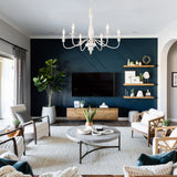 6-Light Dimmable Classic Chandelier, Candle Style Chandelier for Living Room Kitchen Island Dining Foyer