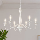 6-Light Dimmable Classic Chandelier, Candle Style Chandelier for Living Room Kitchen Island Dining Foyer