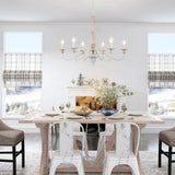 6-Light Dimmable Classic Chandelier, Candle Style Chandelier for Living Room Kitchen Island Dining Foyer
