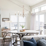6-Light Dimmable Classic Chandelier, Candle Style Chandelier for Living Room Kitchen Island Dining Foyer