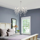6-Light Farmhouse Crystal Chandelier, Candle Style Chandelier for Living Room Kitchen Island Dining Foyer