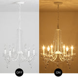 6-Light Farmhouse Crystal Chandelier, Candle Style Chandelier for Living Room Kitchen Island Dining Foyer