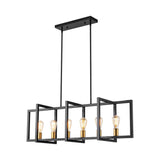 Black or Gold Farmhouse Rustic Kitchen Island Pendant Chandelier for Dining Room