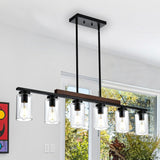 Wooden Chandeliers Modern Black Metal