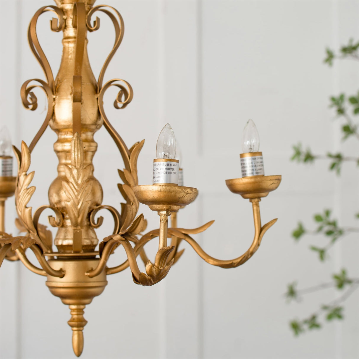 6-Light Metal Chandelier with Adjustable Chain