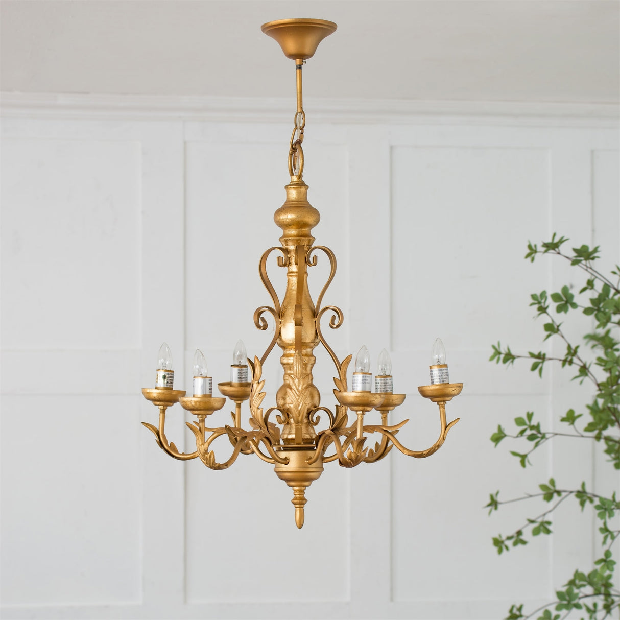 6-Light Metal Chandelier with Adjustable Chain