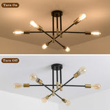 6-Light Modern Semi Flush Ceiling Lights for Bedroom Study Living Room