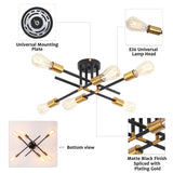 6-Light Sputnik Semi Flush Mount Ceiling Light with No Bulbs Included