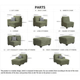 6 PCS Corduroy Flexible Combination Sectional Sofa