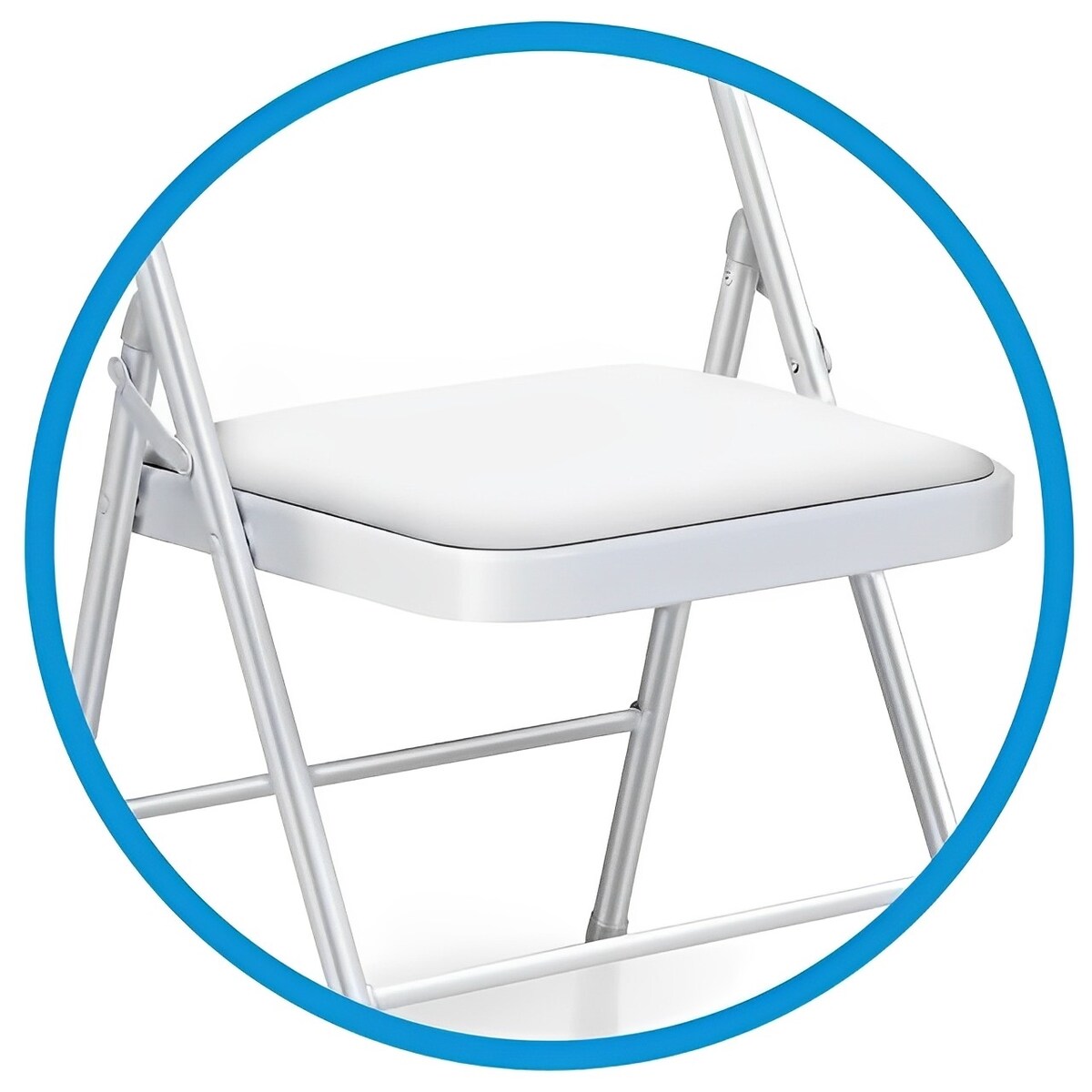 6 Pack Folding Chairs with Padded Seats for Outdoor & Indoor-White